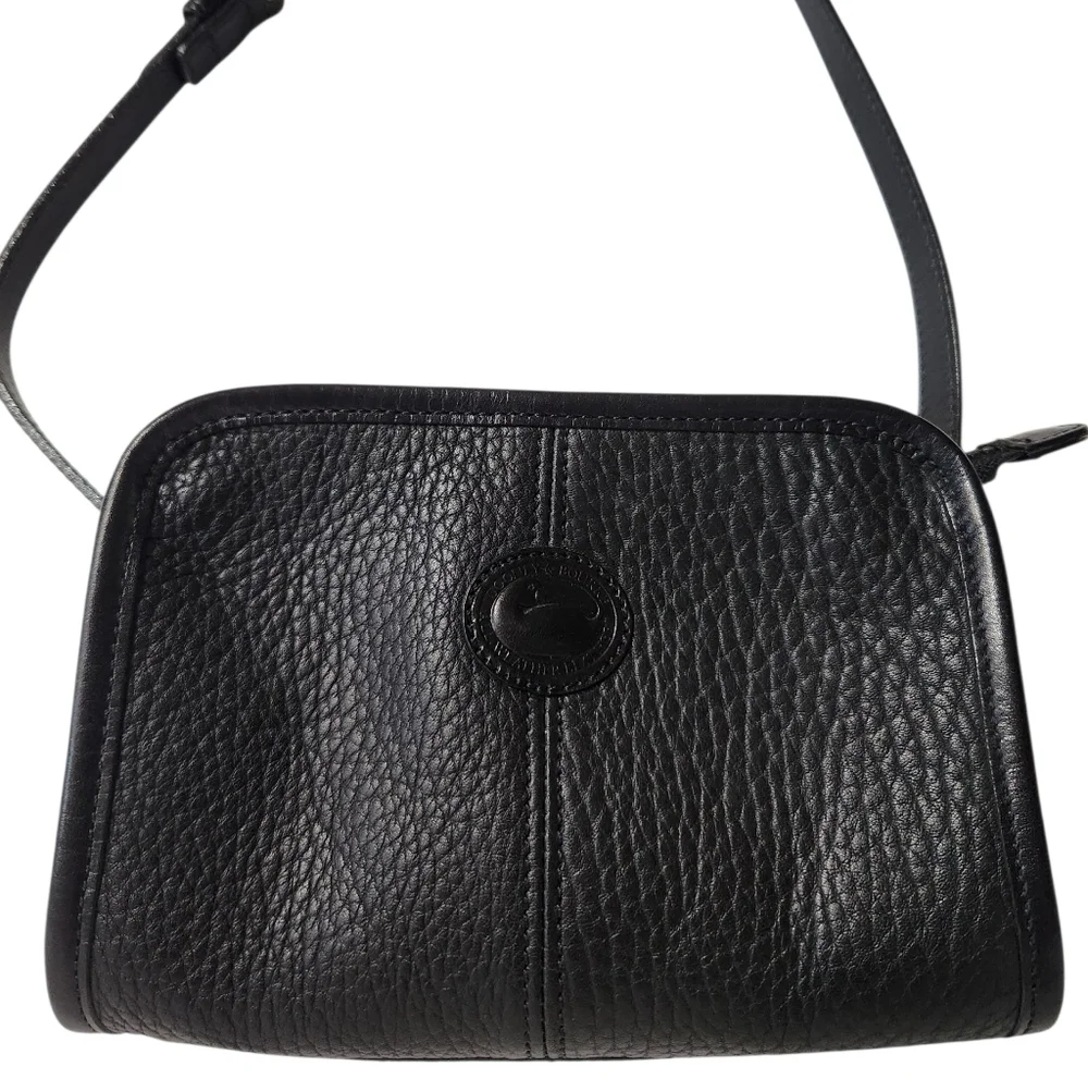 Dooney & Bourke Vintage Black All Weather Leather Mini Crossbody Bag EUC